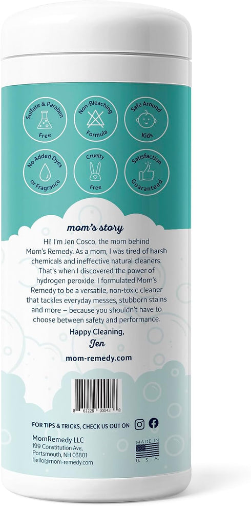 MOMREMEDY Hydrogen Peroxide Cleaning Wipes | All Purpose Cleaner and Stain Remover | Multipurpose for Home, Kitchen