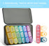 SUMMUE 3 7 Weekly Pill Organizer Times A Day, Day Pill Box Large Compartments Moisture-Proof Pill Case, Daily Portable