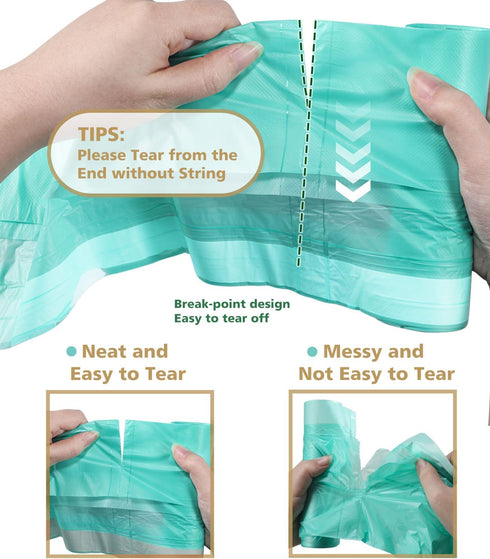 AYOTEE Compostable Trash Bags, 4 Gallon Drawstring, 100 Counts, Ultra Strong Unscented for Bathroom, Kitchen, Car, Pet