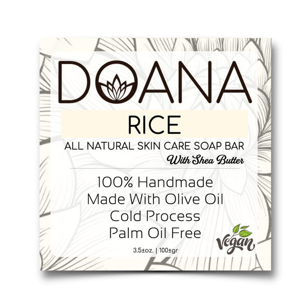 Rice Soap Bar - Now with SHEA BUTTER - Vegan with Olive Oil and Coconut Oil, Moisturizing Bath Wash for All Skin (Pack
