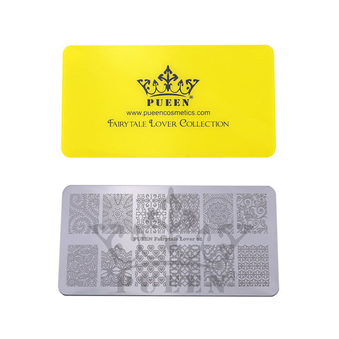 PUEEN Nail Art Stamping LOVE BOX I - 4 Lover Collection Plates - Unique Nailart Polish Accessories Kit