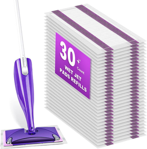 Pure Realm Wet Jet Refills Compatible with Swiffer Wet Pads Refills Hardwood