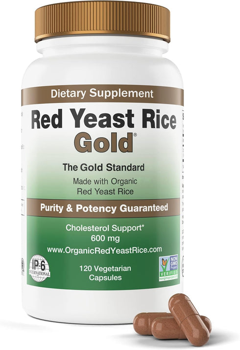 Made with 600 mg Organic Red Yeast Rice - IP6 International, 120 Vegetarian Capsules