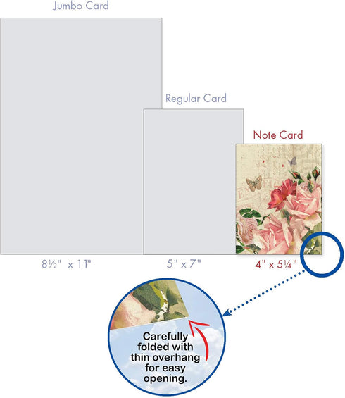 The Best Card Company - 10 Boxed Note Cards with Flowers - Blank Assorted Floral Notecards Bulk (4 x 5.12 Inch)