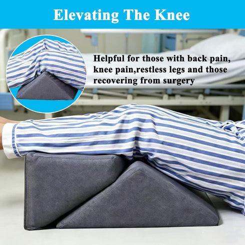 Saula 3 1 Set in Flexible Bed Wedge Pillow for After Surgery Side Sleeper, Triangle Bed Wedges & Body positioners