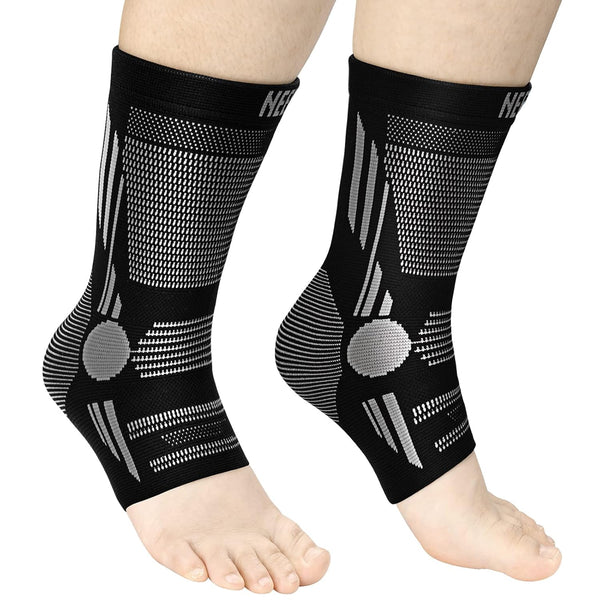 NEENCA Ankle Brace for Pain Relief, 2 Pack Compression Sleeves for Achilles Tendonitis & Joint Pain