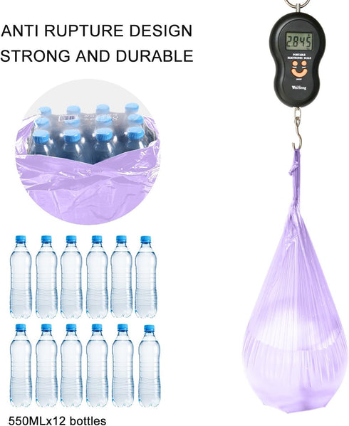 5 Rolls 100 Counts 4 Gallon Handle-Tie Small Trash Bags, Little Garbage Bags for Bathroom, Kitchen, Office