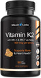 Vitamin K2 Supplement - High Strength K2 600mcg with Vitamin D - Full Spectrum K2-MK7, MK4 - Supports Bone Health - 90