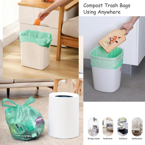 AYOTEE Small Biodegradable Trash Bags, 100 Counts, 4 Gallon, Unscented, Strong, Compostable Waste Basket Liners