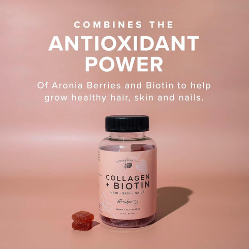 Collagen + Biotin Gummies with Aronia Berries | Natural Hair and Nails Supplement