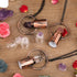 HXSCOO 2ML Natural Amethysts Strawberry Quartz Roll On Perfume Bottle Pendant Necklace Women Quartz Crystal Essential