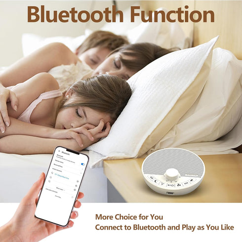 SOMEYOU 18 Portable White Noise Sound Machine with Sleep Sounds, Battery Powered Bluetooth Function Knob Volume Control