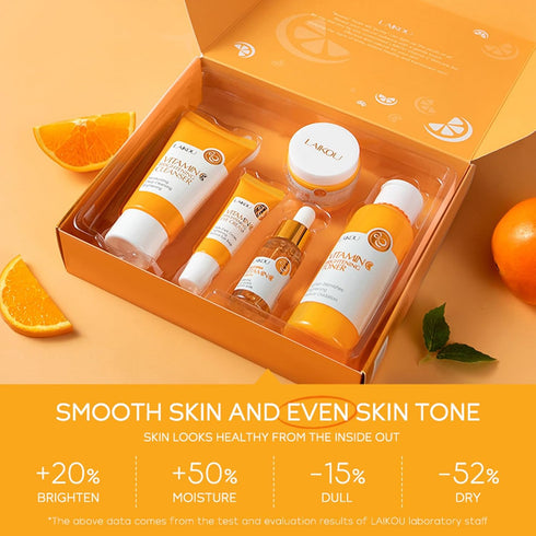 Skincare Gift Set for Teenage Girls - Vitamin C Skin Care Set with Cleanser, Toner, Face Serum, Eye Cream