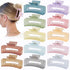 Sisiaipu 3.5 Inch Square and Rectangular Hair Clips, 12 Pcs Claw Clips for Thick and Thin Hair