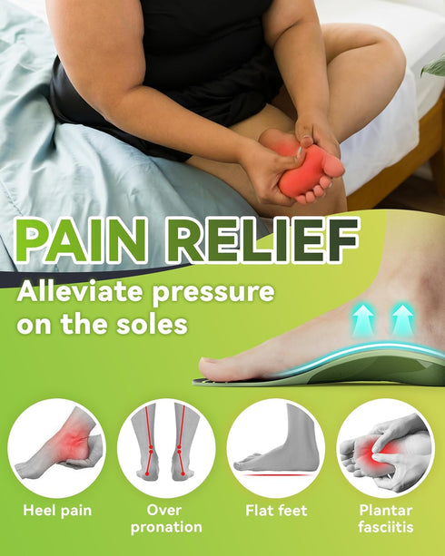Metatarsal Support Inserts for Plantar Fasciitis Relief - Green, Size S