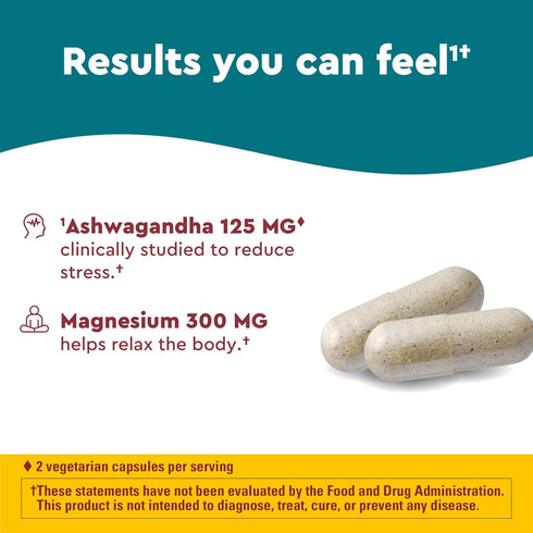 Wellblends 125mg, 300 54 Nature Made Calm & Relax, Ashwagandha Magnesium mg, Vegetarian Capsules