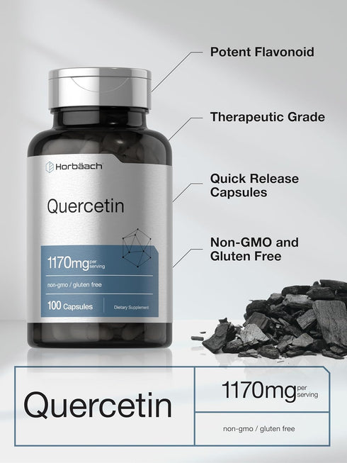 Horbaeach Quercetin Capsules | 1170mg | 100 Count | High Potency Non-GMO, Gluten Free Supplement