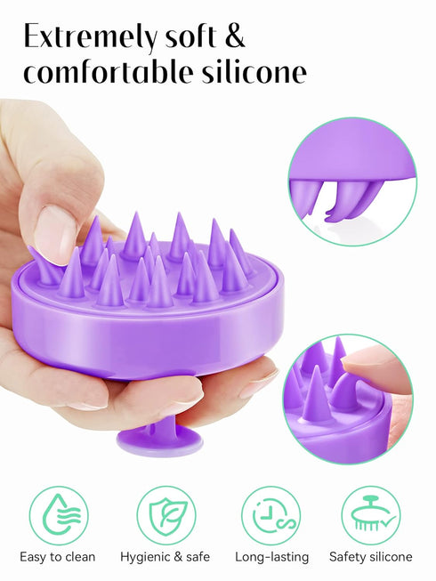 HEETA Scalp Massager Hair Growth, Soft Silicone Shampoo Brush for Exfoliation and Dandruff Removal