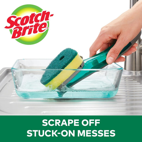Scotch-Brite Heavy Duty Advanced Soap Control Dishwand Kit, Includes 1 Wand & 5 Refill Pads, Control Soap with a Button
