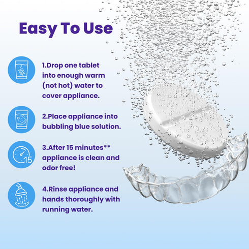 Retainer Brite Retainer Cleaner Tablets, 120 Tablets for Invisalign, Mouth Guard, Ultrasonic Cleaners