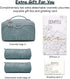 Travel Makeup Bags Cosmetic Organizer: 3-Set Large Capacity PU Leather Toiletry Bag for Women (Light Blue)