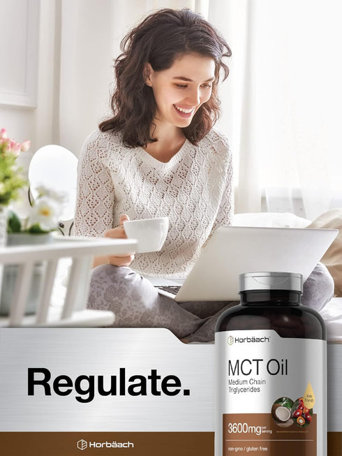 Horbaeach Keto MCT Oil Capsules 3600mg | 300 Softgels | Coconut Oil Pills, Non-GMO and Gluten Free