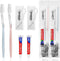 100 Pack Disposable Toothbrushes with Toothpaste Floss, Individually Wrapped Travel Kit for Homeless, Airbnb