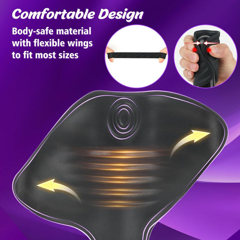 LITLLS Tapping Vibrating Male Masturbator with Bend-to-Fit Testicle Vibrator, Hands Free Penis Vibrator Stroker Trainer