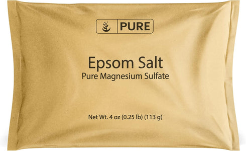 Pure Original Ingredients Epsom Salt, 4 oz, Pure Magnesium Sulfate, Food Grade Soaking Solution