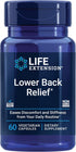 Life Extension Lower Back Relief Supplement, 60 Capsules - Chinese Chaste Tree & Ginger Extract for Discomfort &