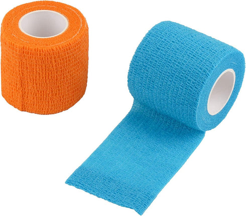 12 Pack Self Adherent Cohesive Wrap Bandages, 2 Inches X 5 Yards, Elastic Adhesive Athletic Sports Wrap (Rainbow)