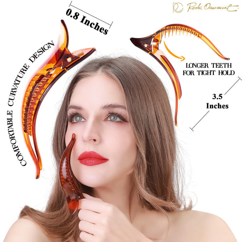 RC ROCHE ORNAMENT 6 Pcs Women's Hair Clip – Professional Styling Sectioning Durable Alligator Duck Bill Jaw