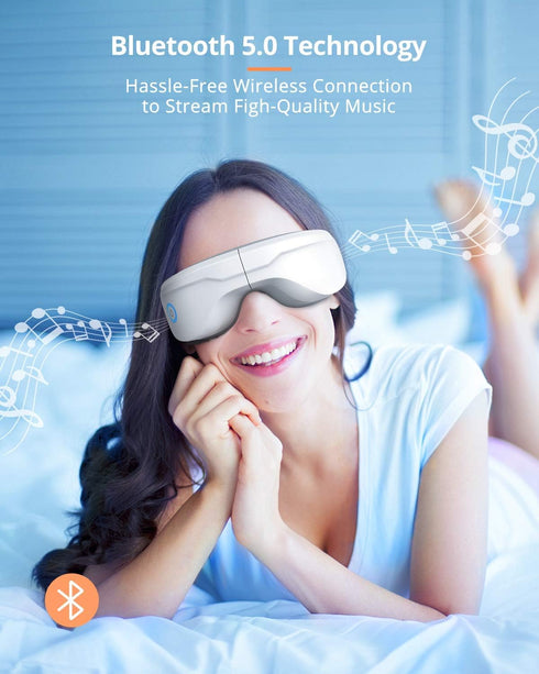 latumab Eye Massager with Heat, Heated Eye Mask with Bluetooth Music, Face Massager, Mask for Migraine & Headache