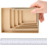 WANDIC Set of 5 Paper Mache Rectangular Mini Kraft Boxes with Lids for Crafting and Storage Accessories, Jewelry Gifts