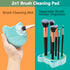 TailaiMei 2 in 1 Makeup Brush Cleaning Mat with Drying Holder, Portable Silicon Cat Shaped Cleaner Pad, Cosmetic