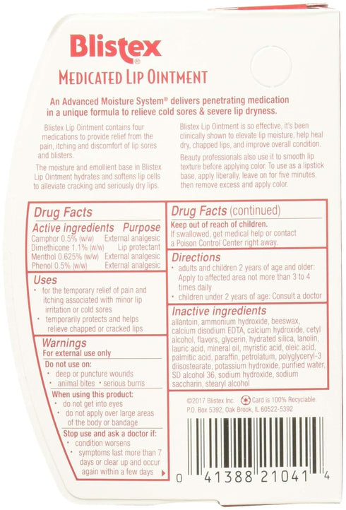 Blistex Lip Ointment - Medicated 0.35 oz (Pack of 3)