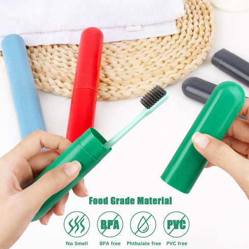 4 Pack Travel Toothbrush Cases, Portable Toothbrush Holder Container for Bathroom, School, Home, Camping