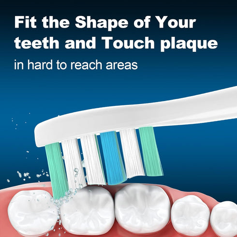 MRYUESG Replacement Toothbrush Heads, 10 Pack, Compatible with Philips Sonicare, White-Blue