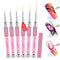 SAVILAND 6pcs Nail Art Liner Brushes Set, Gel Polish Painting Brushes with Crushed Diamond Handle for Nail Art Design