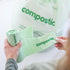 Home Compostable Trash Bags, 13 Gallon Tall Kitchen Rubbish Bags, Extra Strong & Quickly Breaks Down, 100 Count