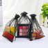 100 Pcs Per Pack 5x7 Black Gifts Wrap Bags, Organza Sheer Fabric Drawstring Transparent Mesh Bags for Favor