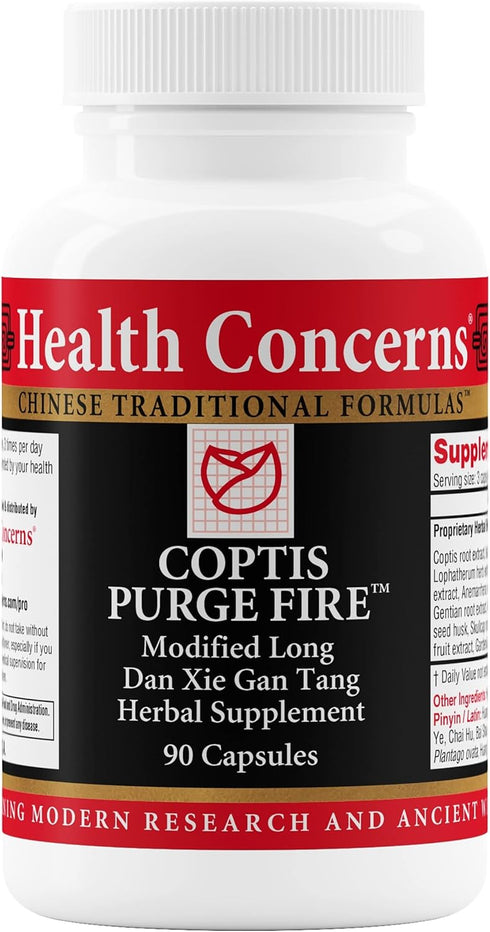 Health Concerns Coptis Purge Fire Formula - Respiratory Supplement - 90 Capsules