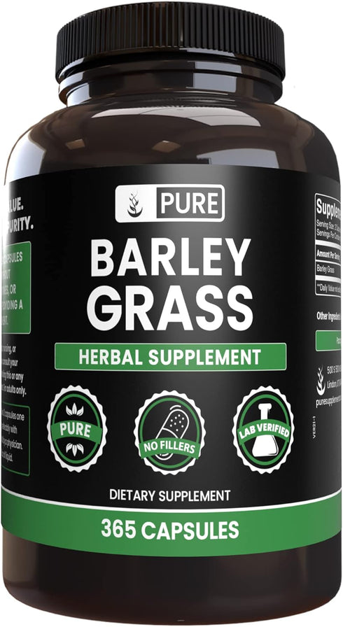 Pure Original Ingredients Barley Grass, 365 Capsules, No Magnesium or Rice Fillers, Always Pure