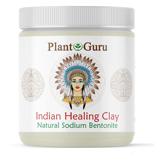 Plant Guru 1 lb. Indian Healing Clay - 100% Natural Sodium Bentonite Clay Powder for Deep Pore Cleansing