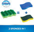 Dawn Power Clean Wedge-Shaped Scrubber Sponges, Green (Pack of 3)