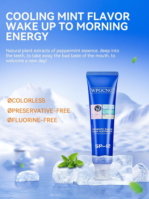 WPGCNG SP12 Breath,120g(4.23 oz) Probiotic Baking Soda Toothpaste,Teeth Whitening, Helps Remove Tea, Coffee,Protects