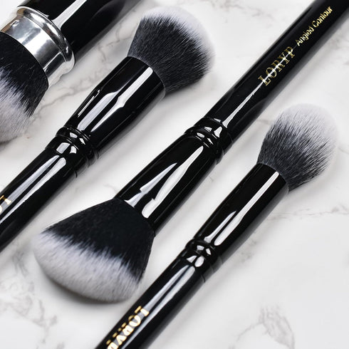 LORYP 4 Pcs Full Face Professional Makeup Brushes Set - Retractable Kabuki Airbrush for Powder and Cream