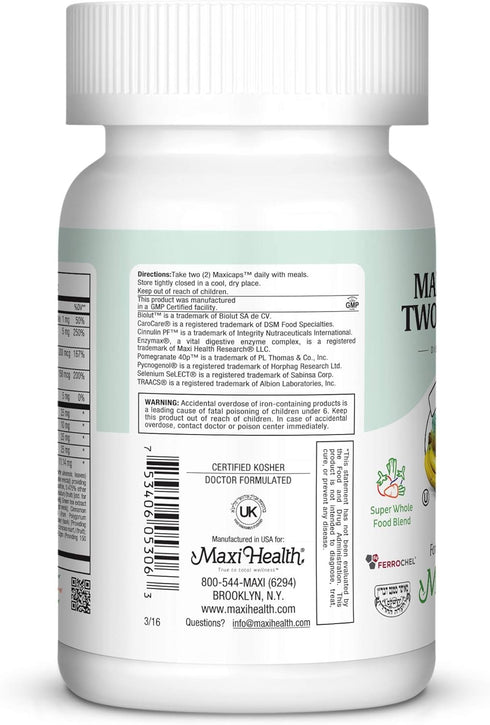 Maxi Health Multivitamin for Women & Men, 60 Capsules for Energy Support