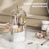 Makeup Brush Holder Organizer, 360 Rotating Makeup Brush Organizer Cosmetics Make up Brush Organizer for Vanity, Waterproof Dustproof Makup Brush Storage for Bathroom Countertop, White-Clear by MSHOMELY