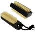 Wooden Nail Brush Cleaner Black X 2 - 100% Boar Bristle for Hand, Finger, Foot, Toe Cleaning with Rope